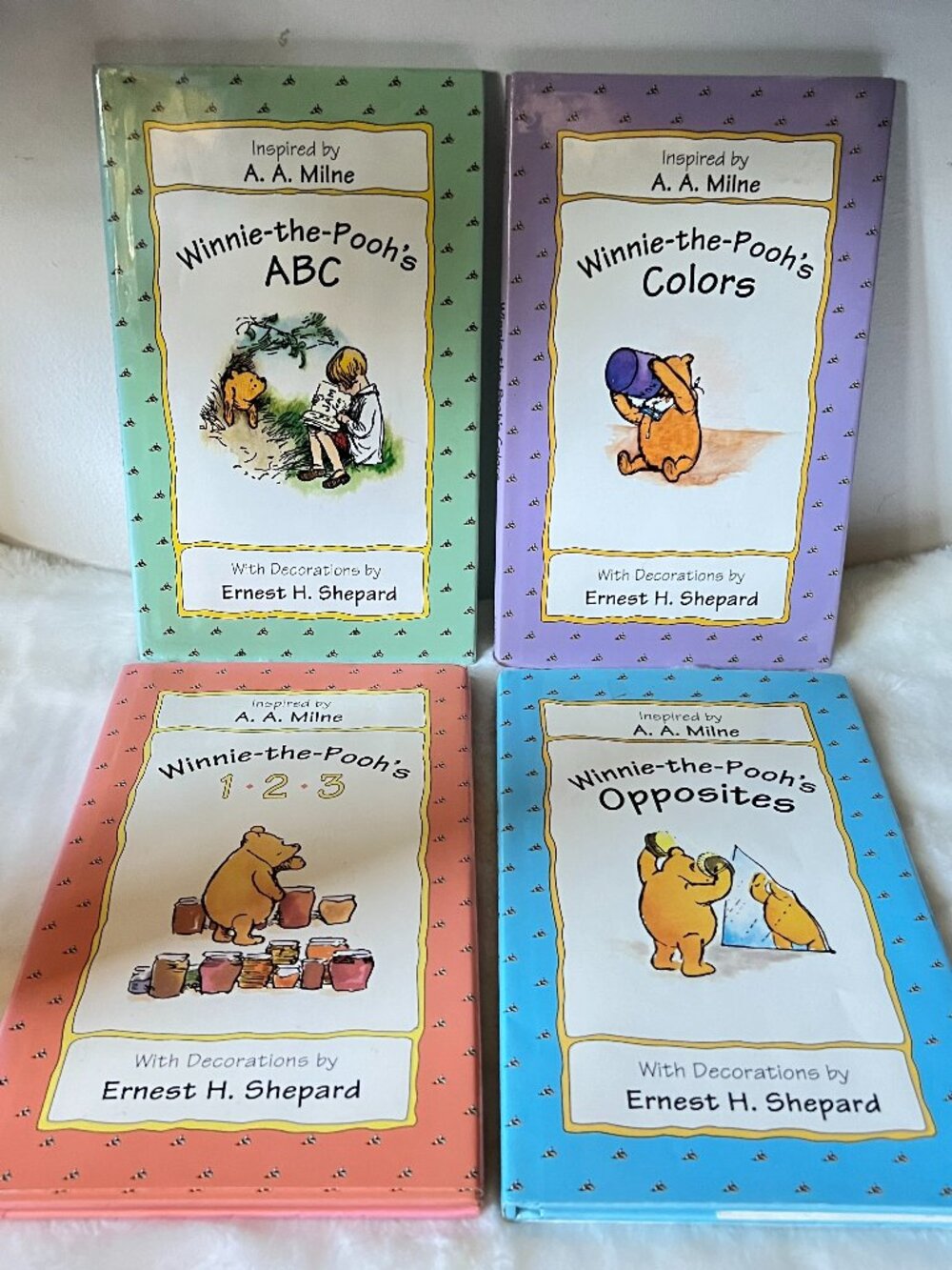 Winnie-The-Pooh Hardcover Learning Books for Children ABC Math Colors Opposites